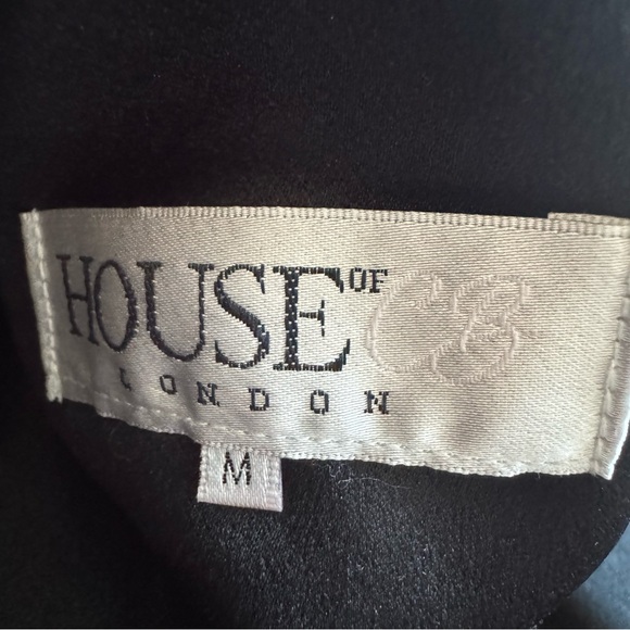 House of CB Giorgiana Mini Dress Rouched Satin Black - Picture 4 of 9